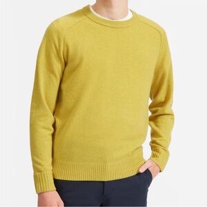 EVERLANE ReCashmere Crew Neck Sweater Men’s Small in Heathered Lemon Lime